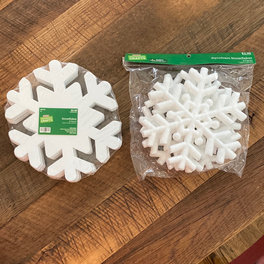 Styrofoam snowflakes